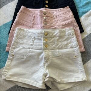 Charlotte Russe Juniors Button Up High Waisted Shorts